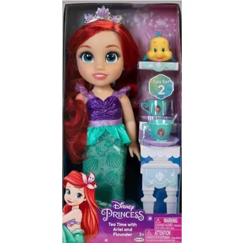 Disney Princess Treat Time Playset W/ariel Doll Flounder Tea Accessories