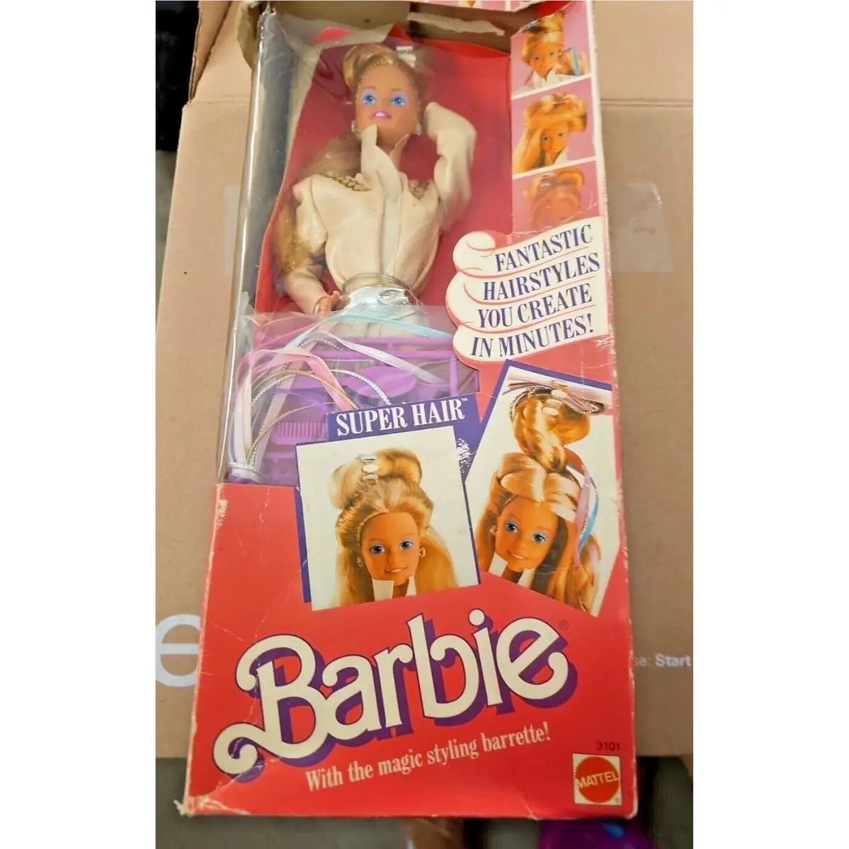 Nrfb Mattel Vintage 1986 Super Hair Barbie 3101. Check Full Description