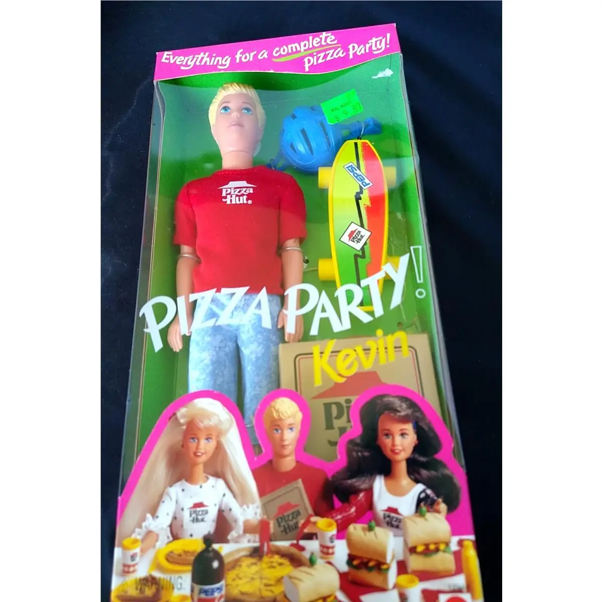 Vintage Barbie Pizza Party Kevin Doll 1994 Mattel 12944 Pizza Hut Pepsi