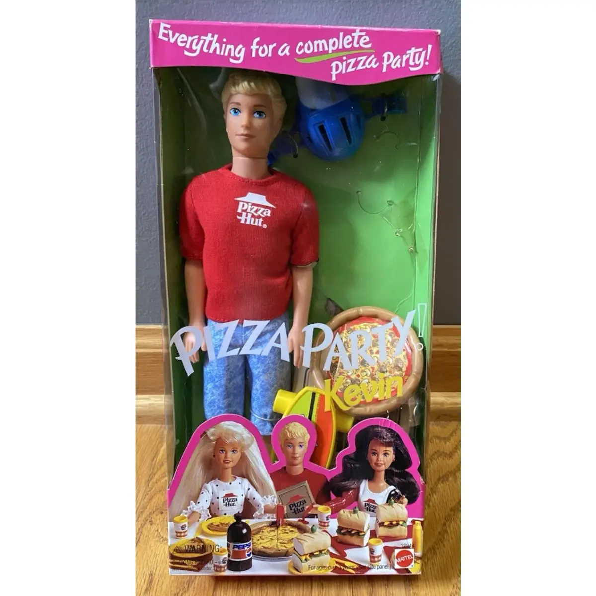 Vintage Barbie Pizza Hut Pizza Party Kevin Doll 1994 Nrfb 12944
