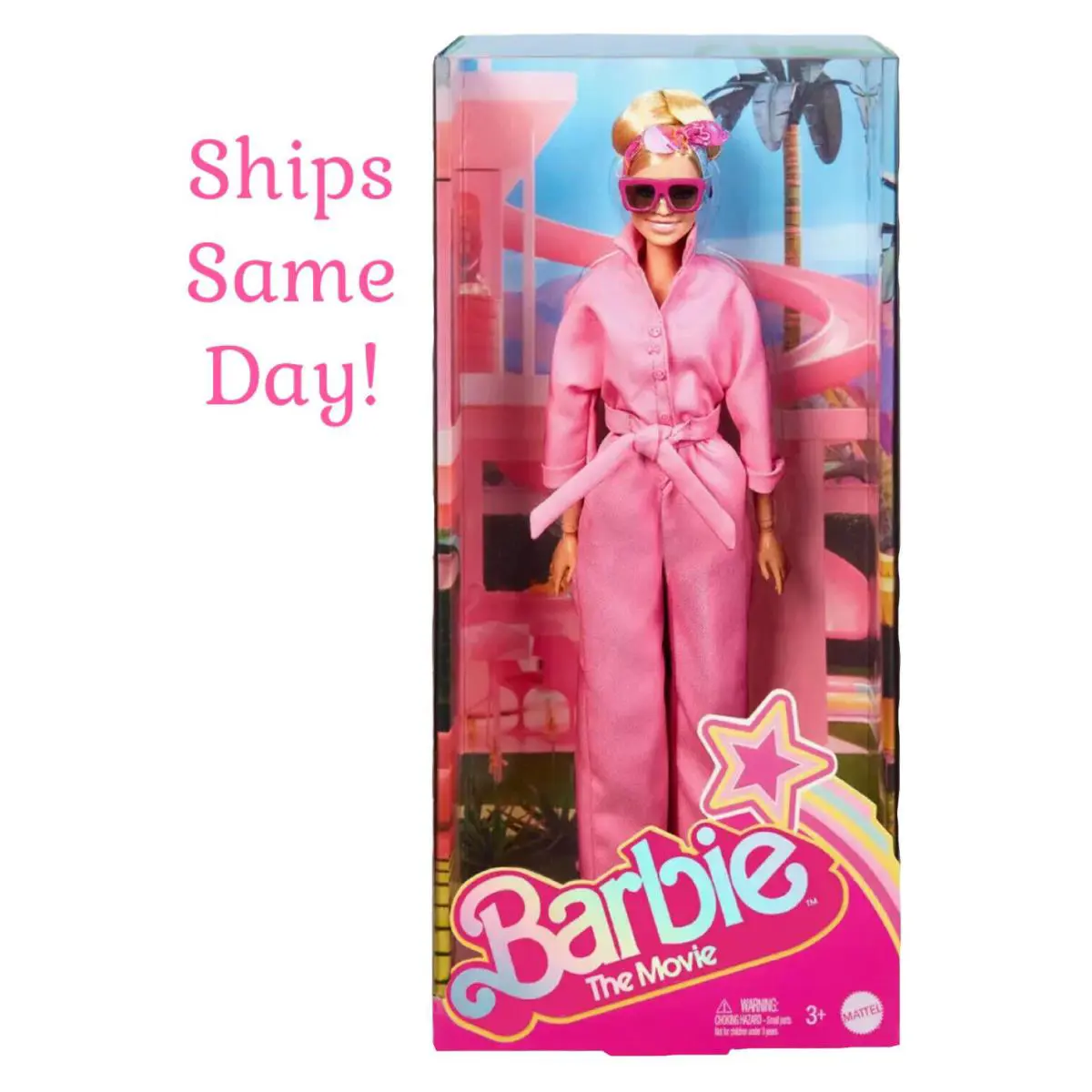 2023 Barbie The Movie Margot Robbie Pink Power Jumpsuit Pantsuit Jump Suit Doll
