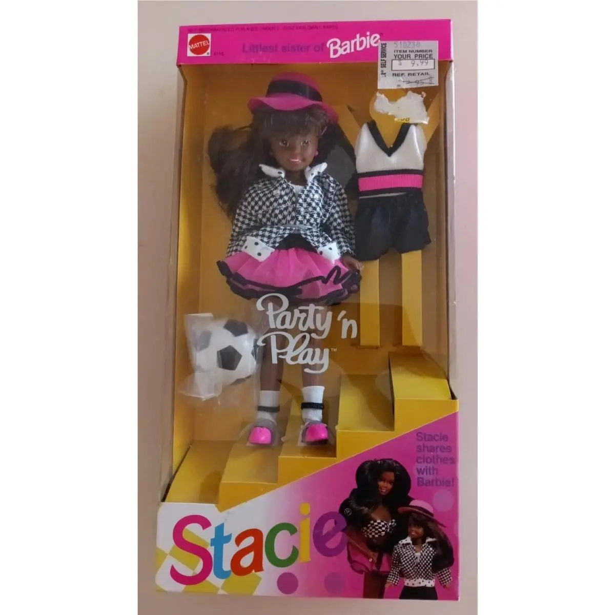 1992 Mattel Party `n Play Stacie Littlest Sister of Barbie African American 4115