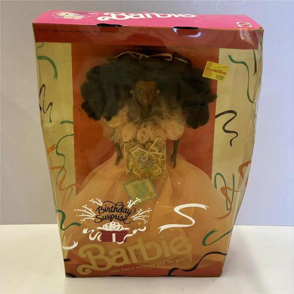 1991 Mattel Vintage Birthday Surprise African American Barbie Doll