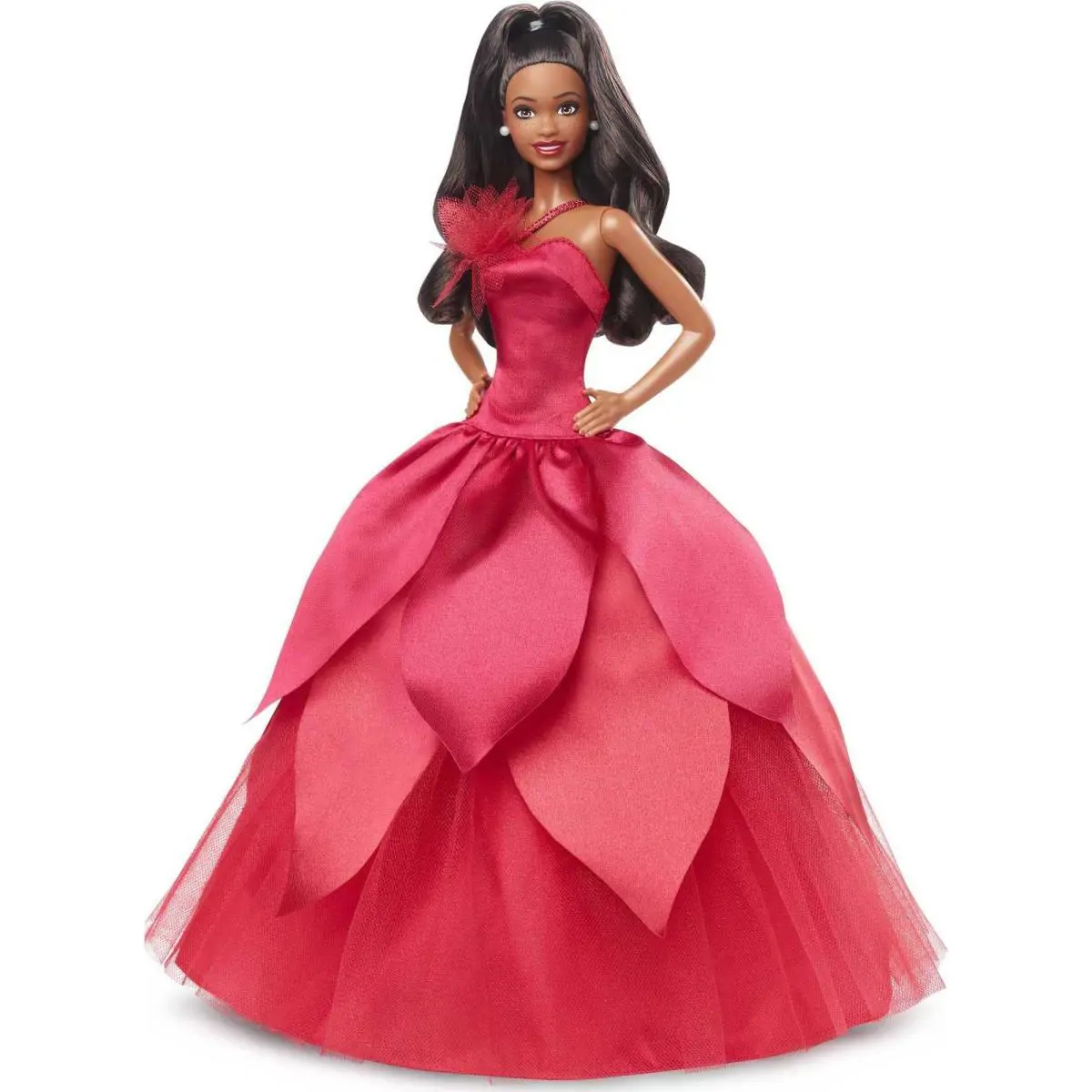 2022 Holiday Barbie Doll Red Gown Poinsettia Inspired Collectible Toy For Kids