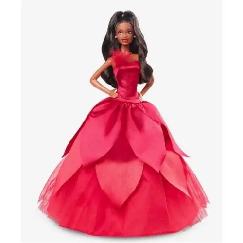 2022 Holiday Barbie Doll Red Gown Poinsettia Inspired Collectible Toy For Kids