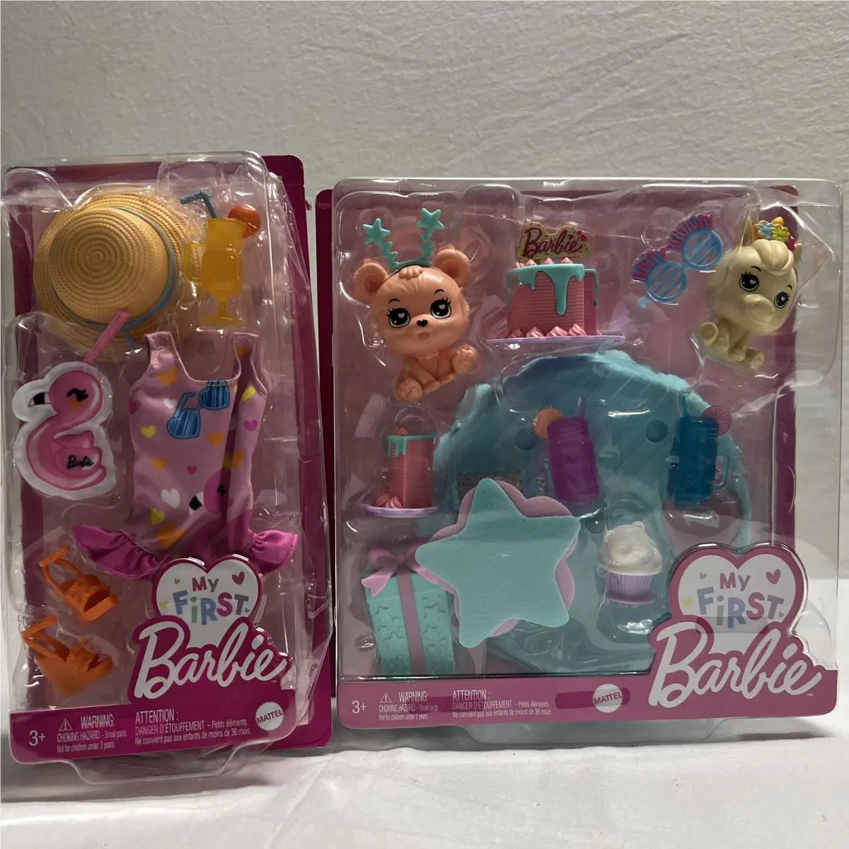 Includes Barbie Pets Birthday. My First Barbie Pet and Accessories Distress Box