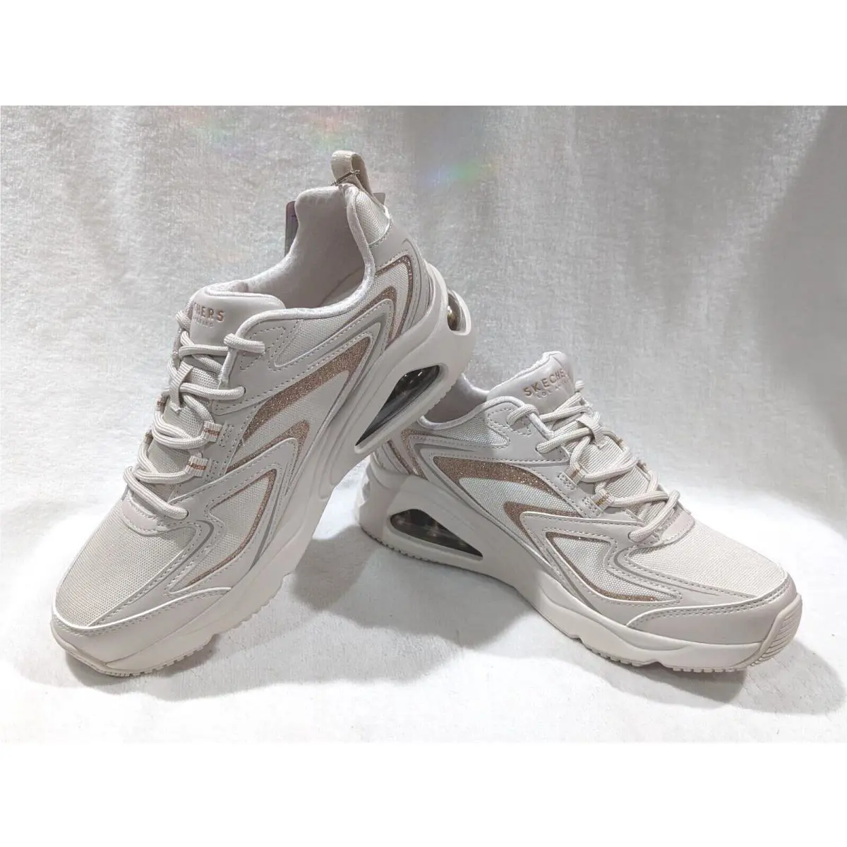 Skechers shoes - Skechers Street Tres Air Uno Shimm Airy - 177422 - Off White/Rose Gold 7