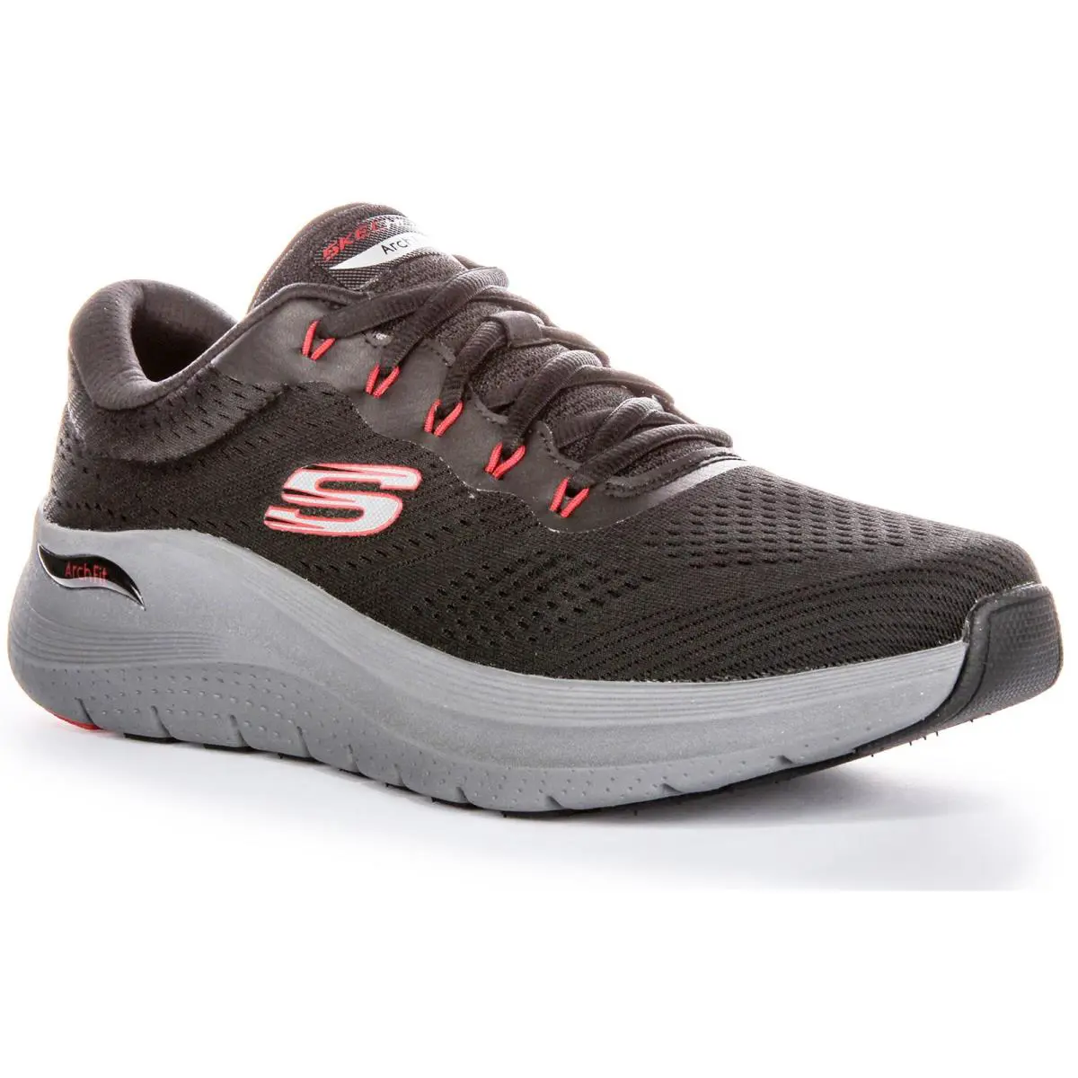 Skechers Arch Fit 2.0 All Day Comfort Vegan Mens Sneaker Black Red US 8- 13