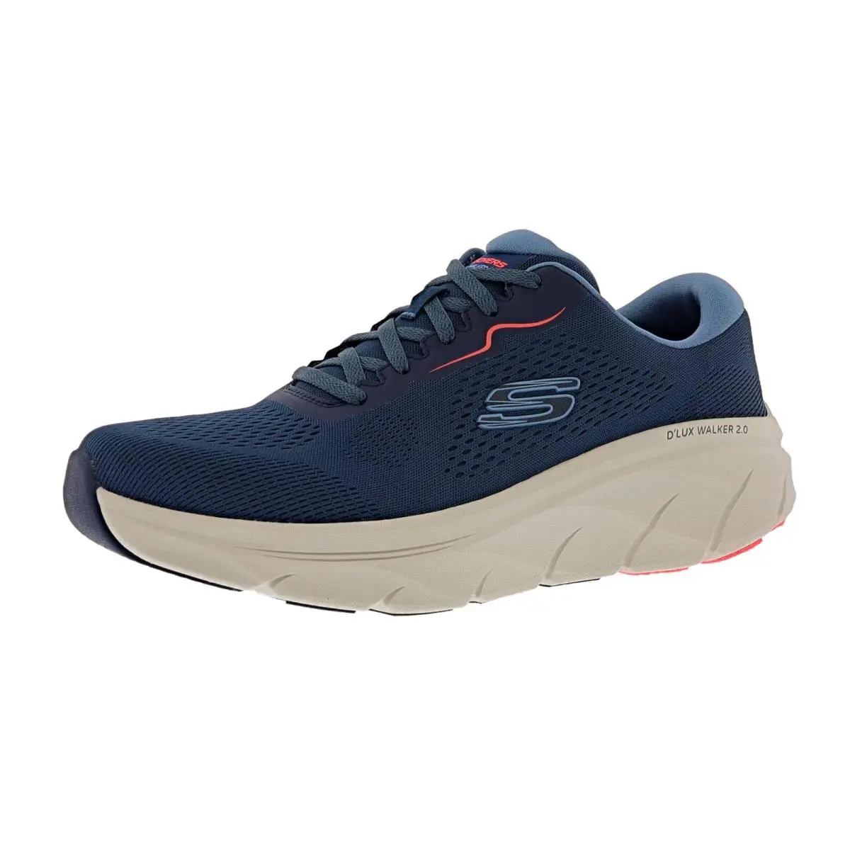 Skechers Men`s Dlux Walker 2.0 Swave 232714 X-wide Walking Shoes - NAVY/BLUE