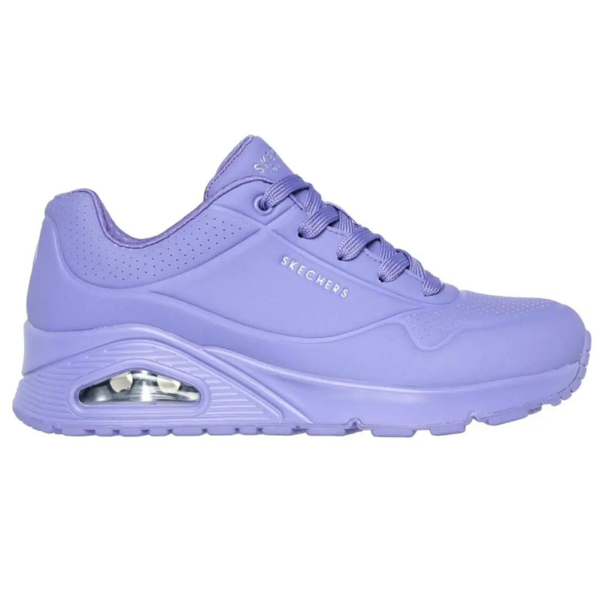 Skechers Women`s 73690 Uno Stand On Air Lilac Casual Shoes Wide - Purple