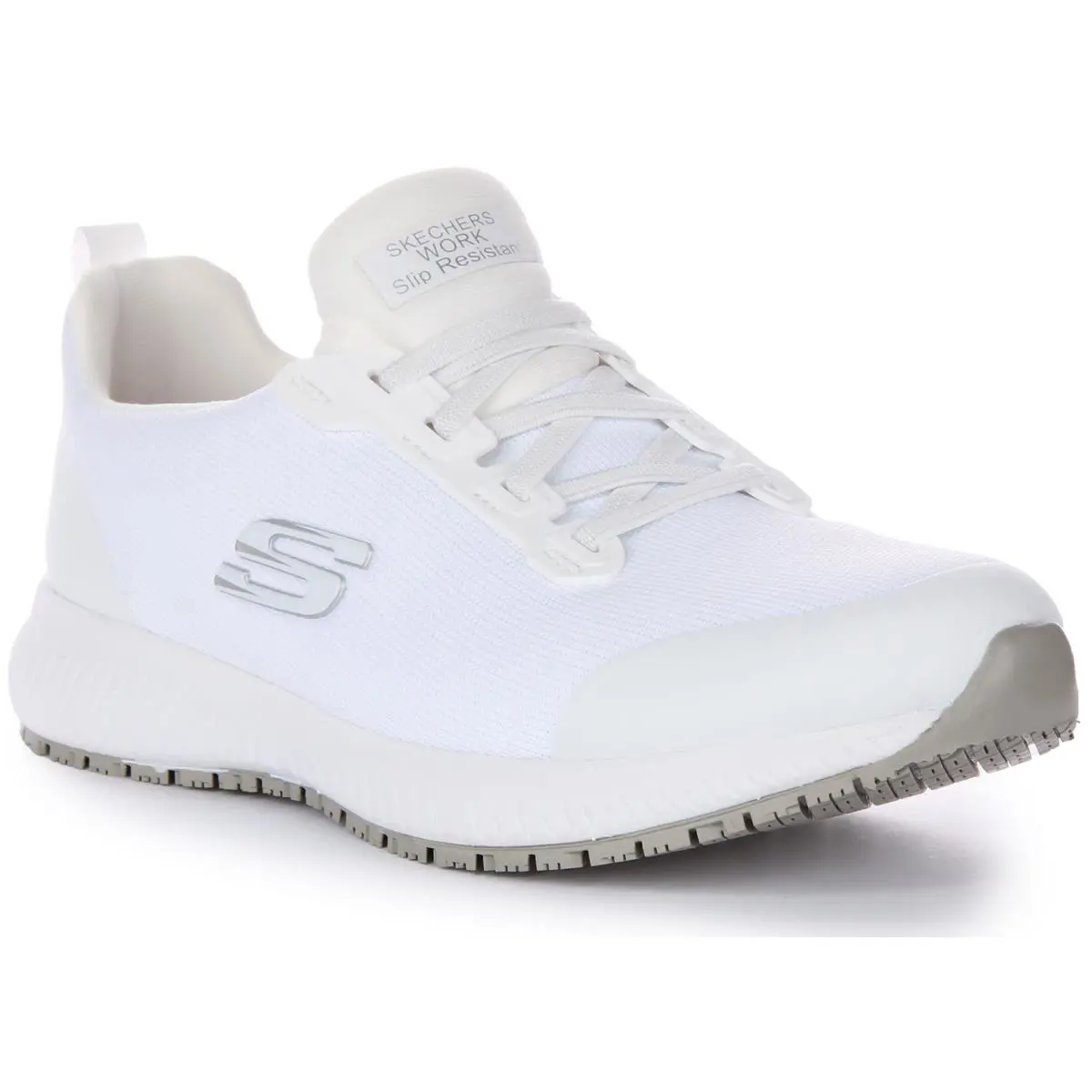 Skechers Suqad SR Memory Foam Mesh Sneaker White Womens US 6 - 11 - WHITE