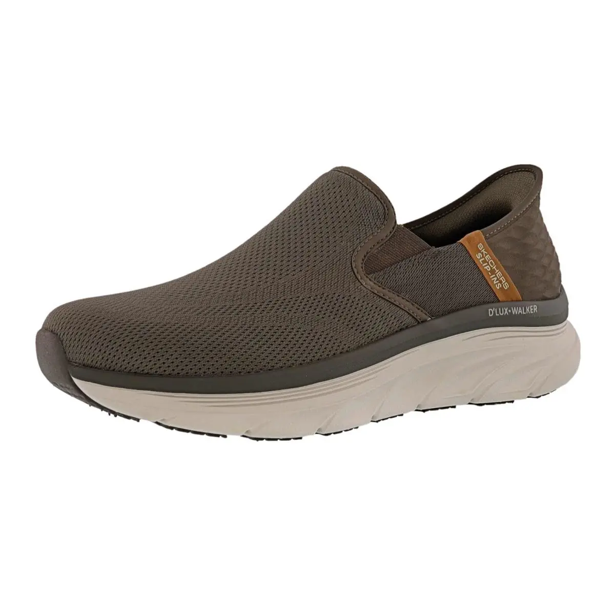 Skechers Men`s D`lux Walker-orford 232455BRN Medium Width Slip-in Walking Shoes - Brown