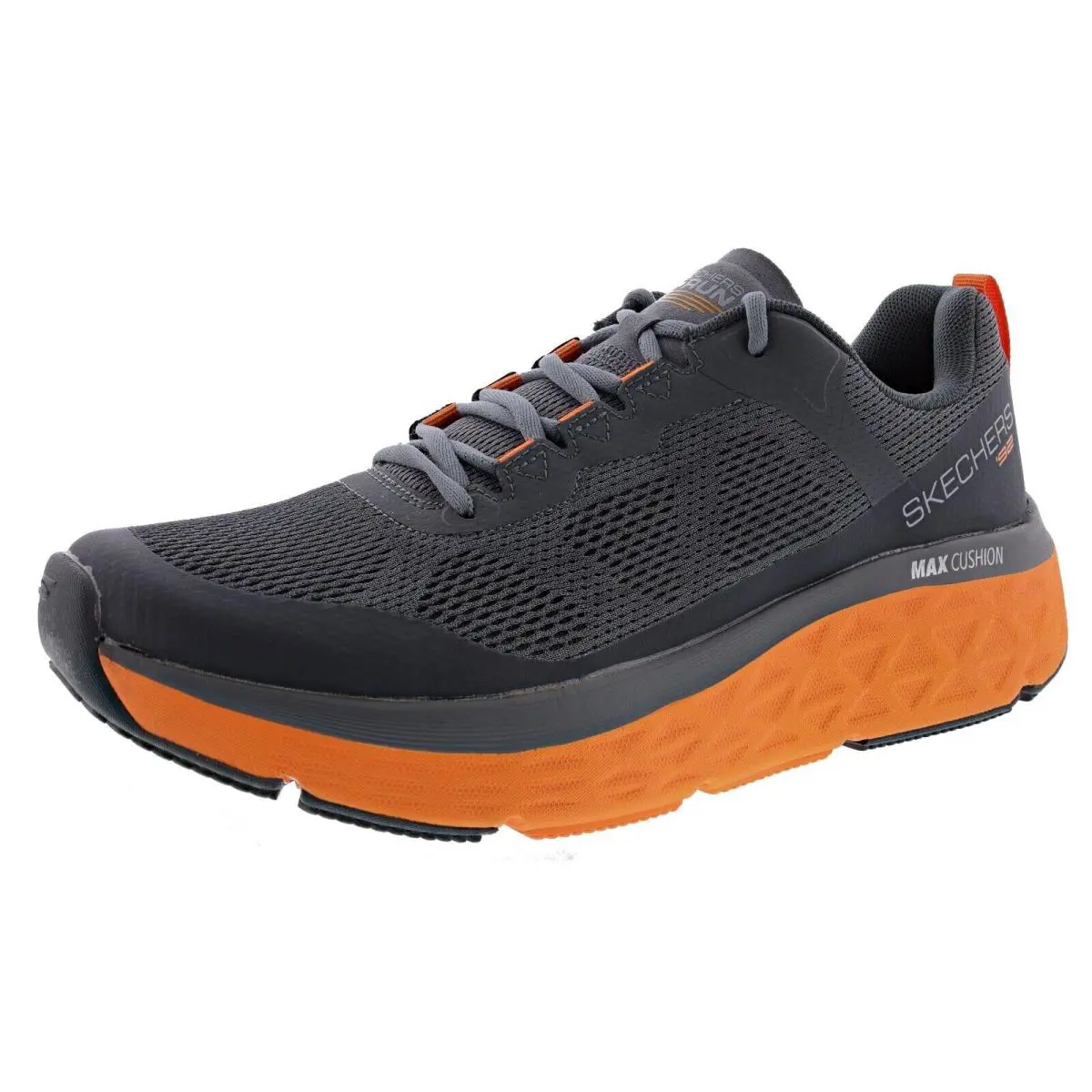 Skechers Men`s Max Cushioning Delta 220351CCOR Lace-up Walking Shoes - CHARCOAL / ORANGE