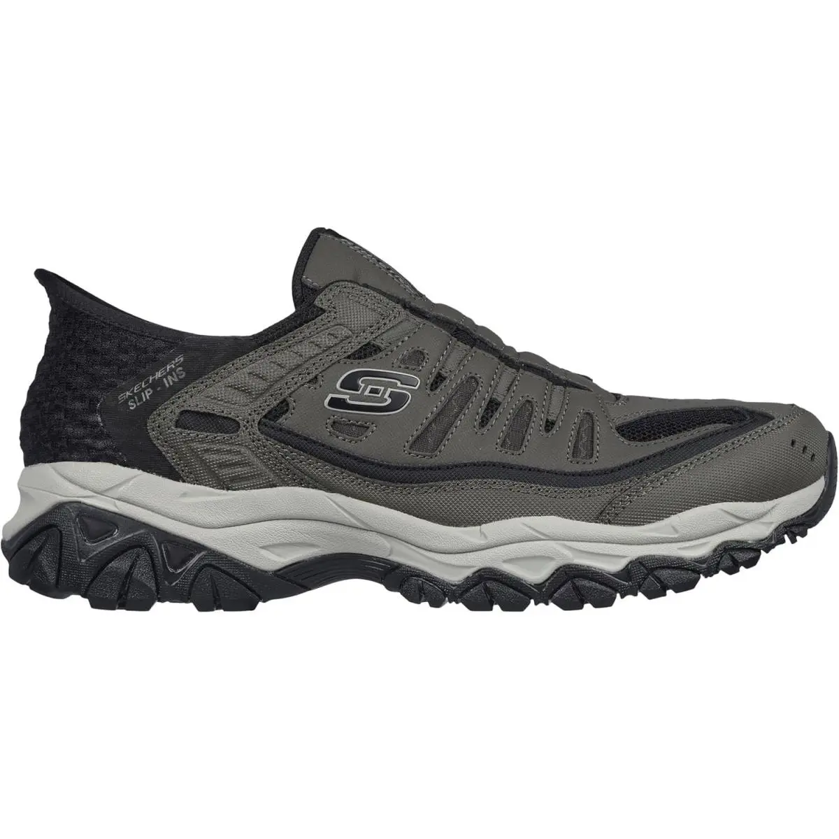 Skechers Mens Afterburn M. Fit Ridgeburn Hands Free Slip in Casual Shoes Brown - Brown