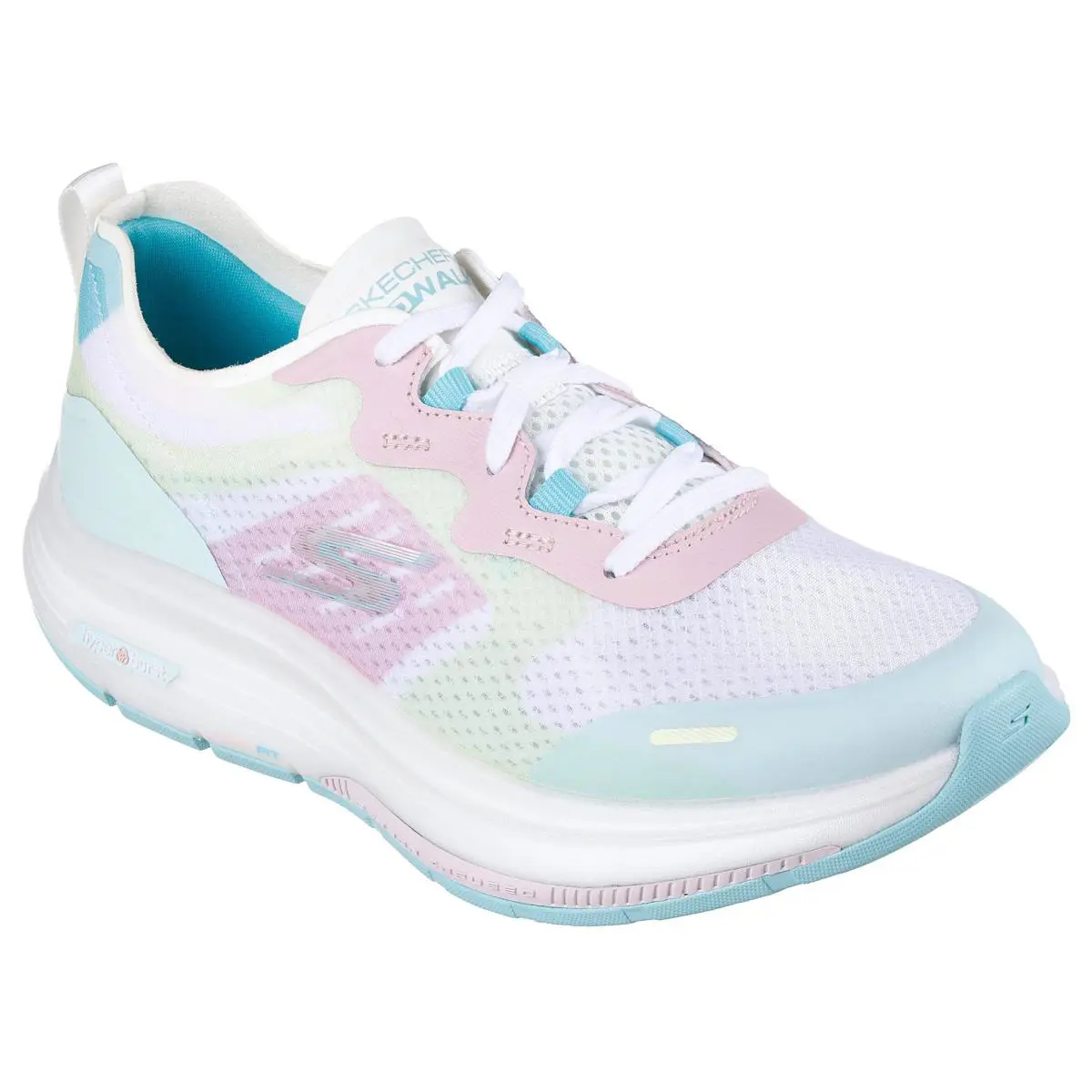 Skechers Womens 124939 White GO Walk Workout Walker Galaxy Motion Athletic Shoes - White/Multi