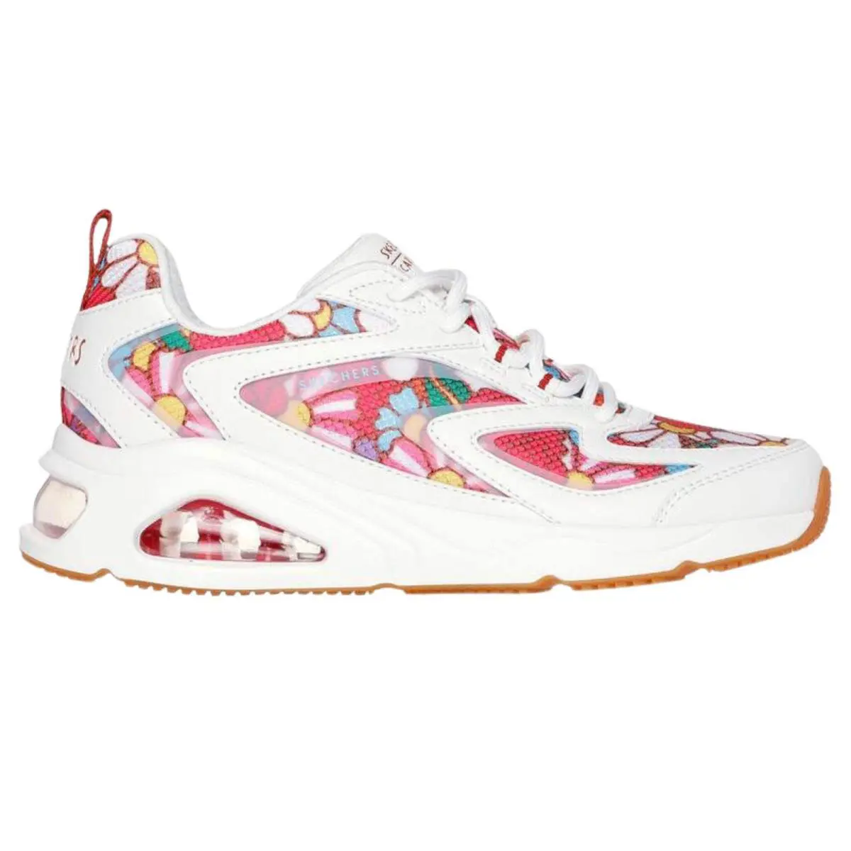 Skechers Women`s 177948 Uno Ricardo Cavolo Spring Bloom White Multi Casual Shoes - White