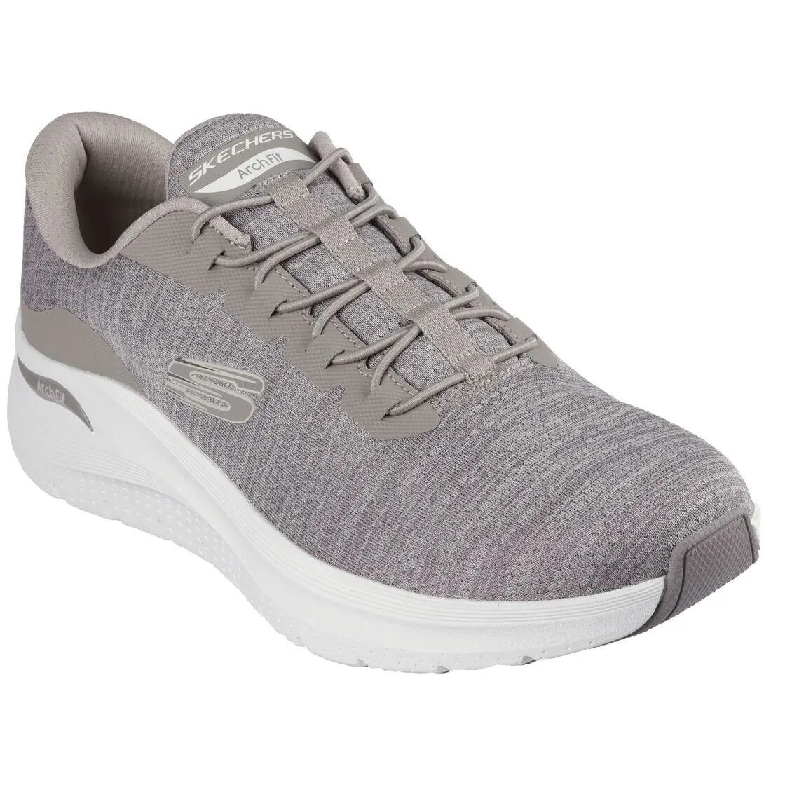Extra Wide Fit Man Skechers Arch Fit Sneaker Shoe 232709 Color Taupe - Taupe