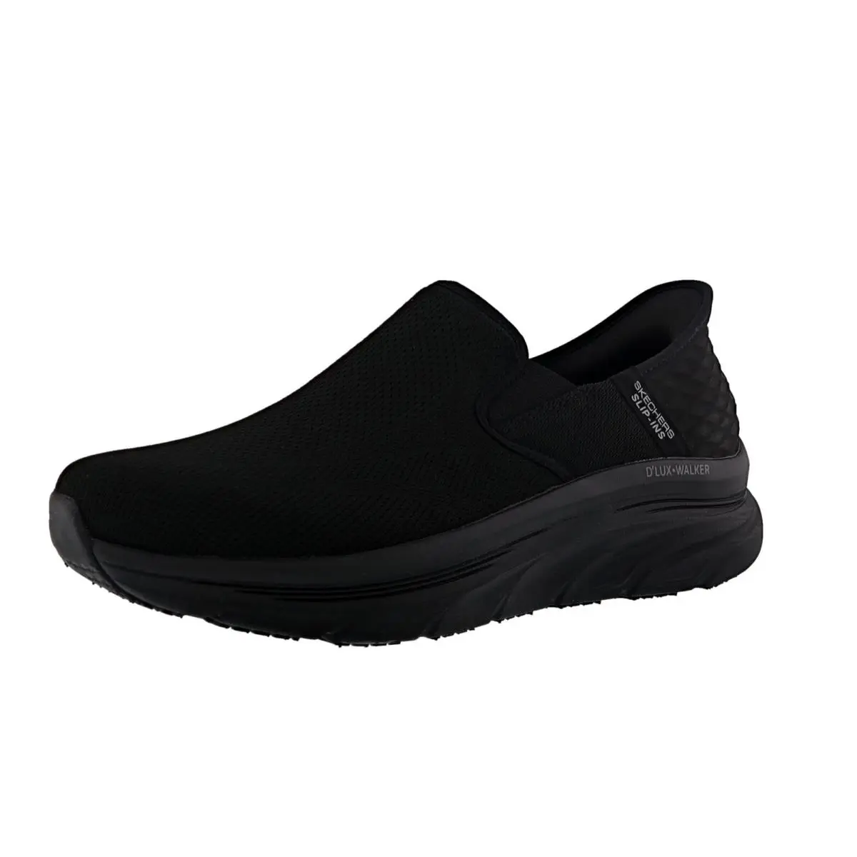 Skechers Men`s D`lux Walker- Orford 232455WWBBK X-wide Slip-in Walking Shoes - BLACK / BLACK
