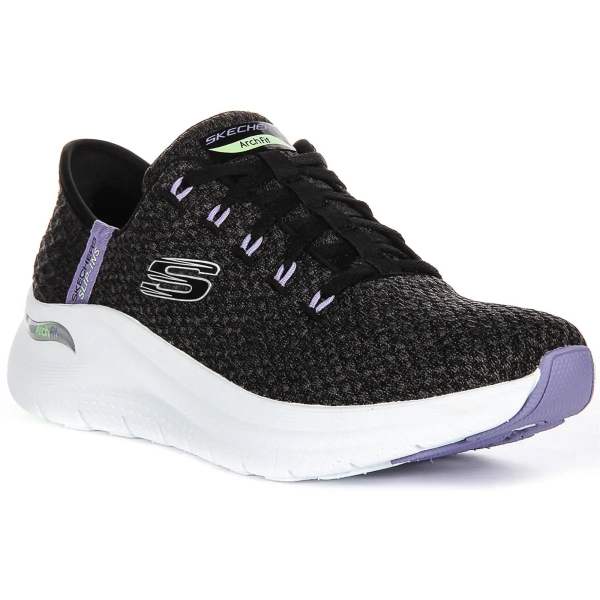 Skechers Arch Fit 2.0 Good Energy Knit Womens Sneakers Black Multi US 7 - 11 - BLACK MULTI