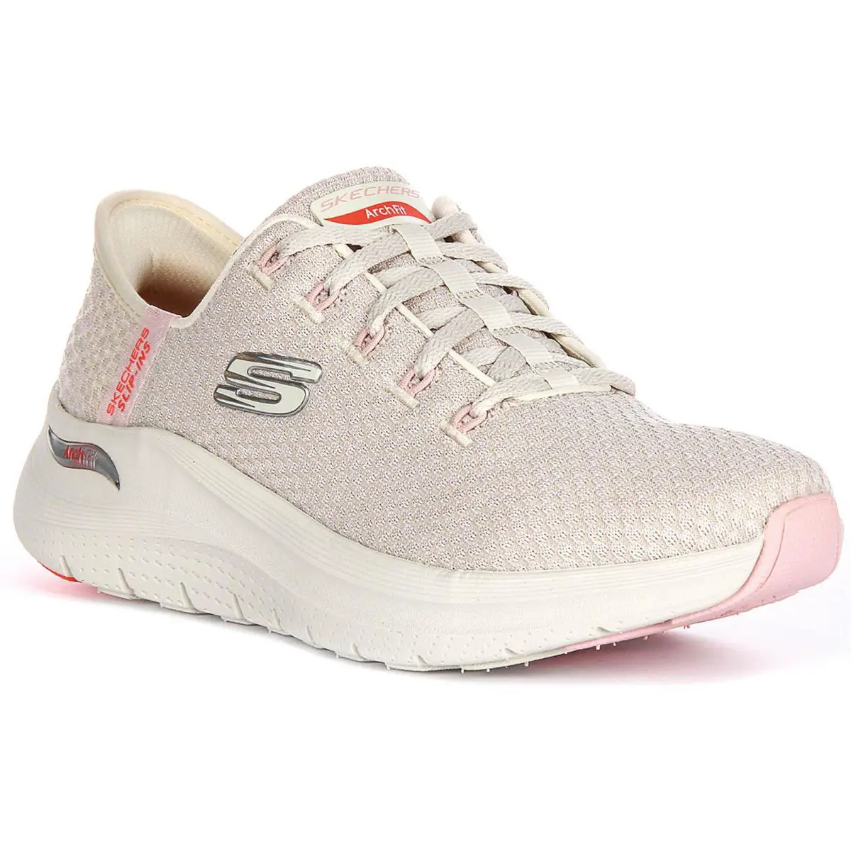 Skechers Arch Fit 2.0 Good Energy Knit Vegan Womens Sneakers Beige US 6 - 11 - BEIGE