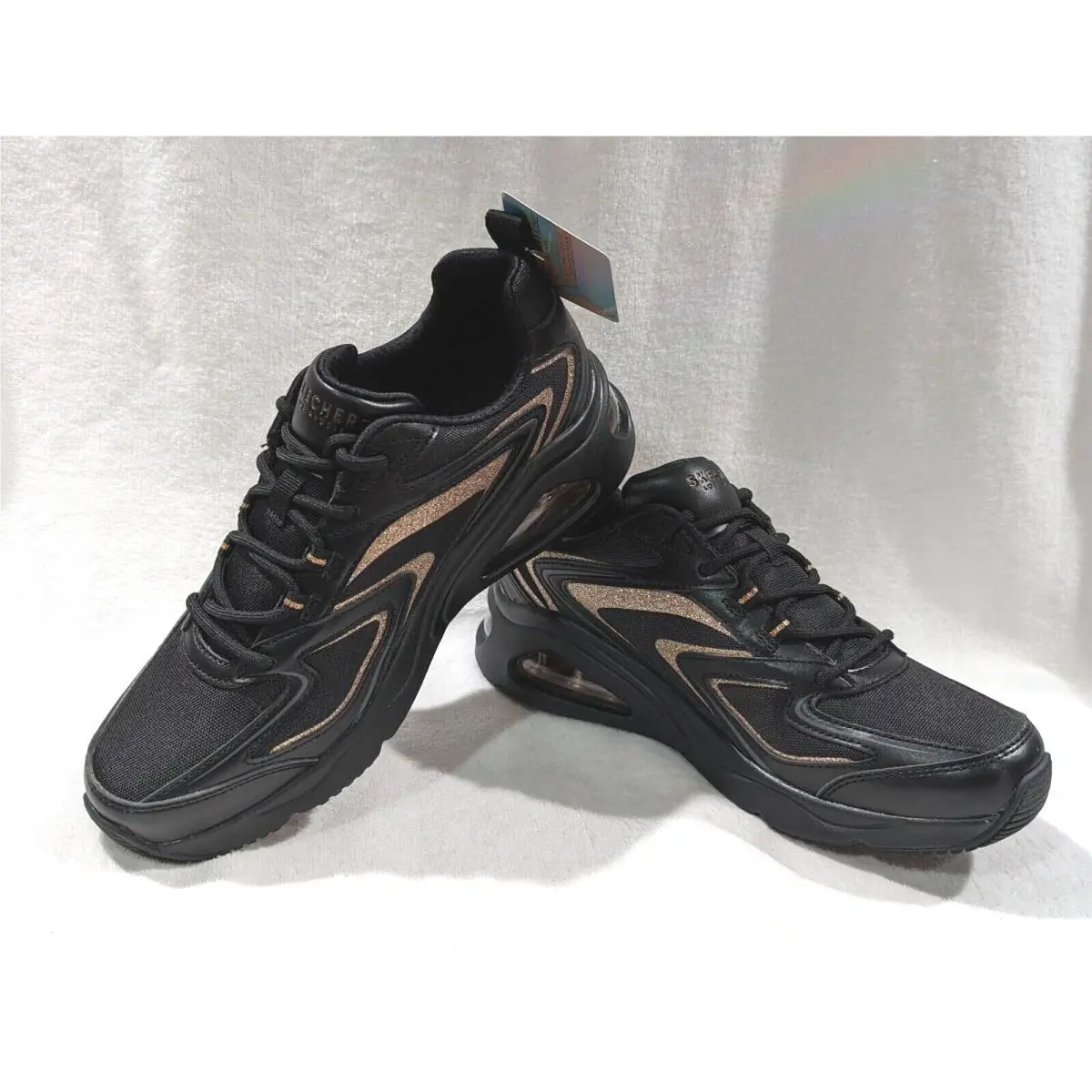 Skechers shoes - Skechers Street Tres Air Uno Shimm Airy - 177422 - Black/Rose Gold 7