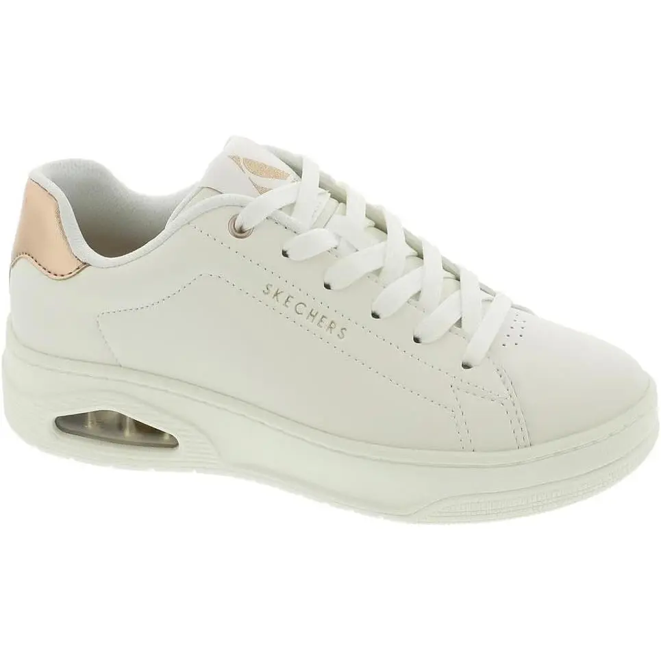 Skechers Womens Uno Courted Air Athletic Shoes Casual Sneakers White - White