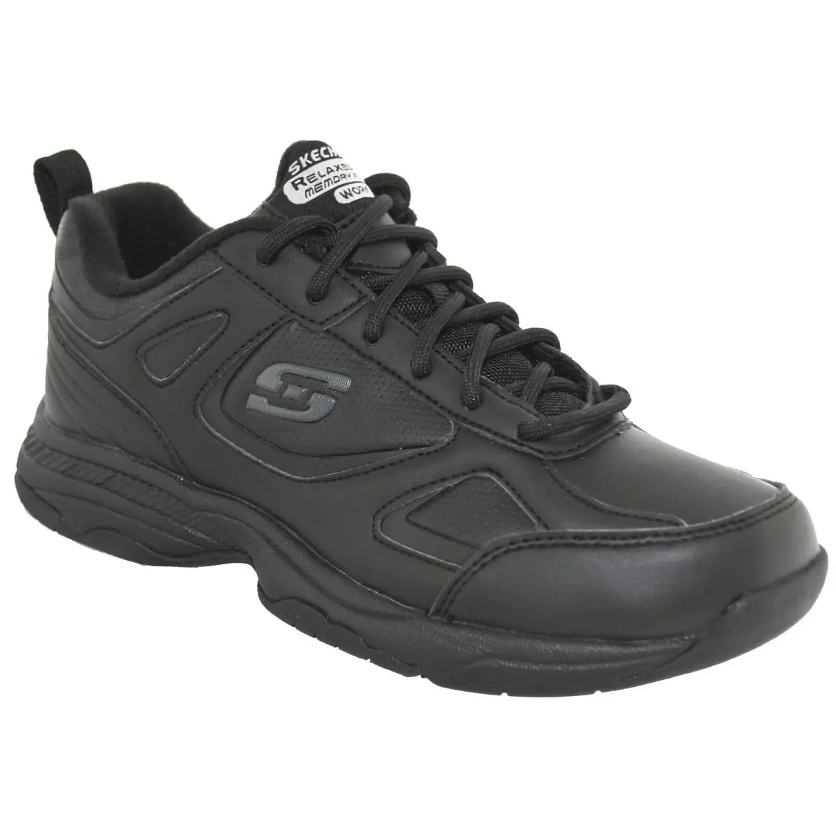 Skechers Women`s Dighton Bricelyn Relaxed Fit Work Shoes Style 77200 Blk