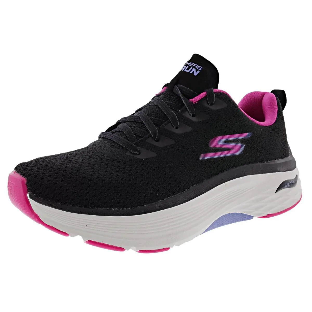 Skechers Women`s Max Cushioning Arch Fit Goodyear Performance Walking Shoes - Black / Pink
