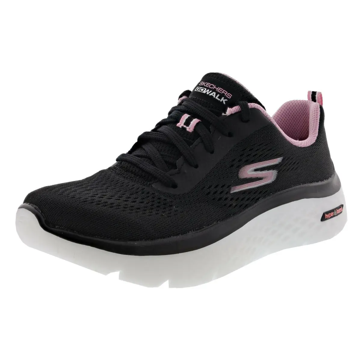 Skechers Women`s GO Walk Hyper Burst 124578BKPK Walking Shoes - BLACK / PINK
