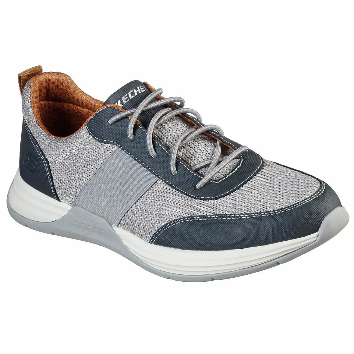 Men`s Skechers Evano Neslo Spo Casual Shoes 210038 /ltgy Size 12 Light Grey - Light Grey