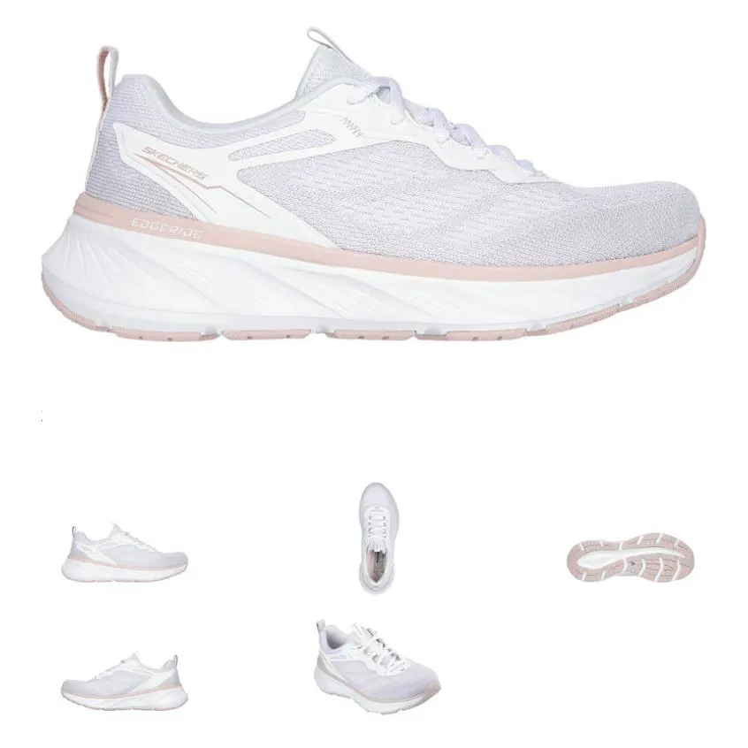 Skechers Edgeride Relaxed Fit White Lace Sneaker Women`s Sizes 5-11/NEW - White