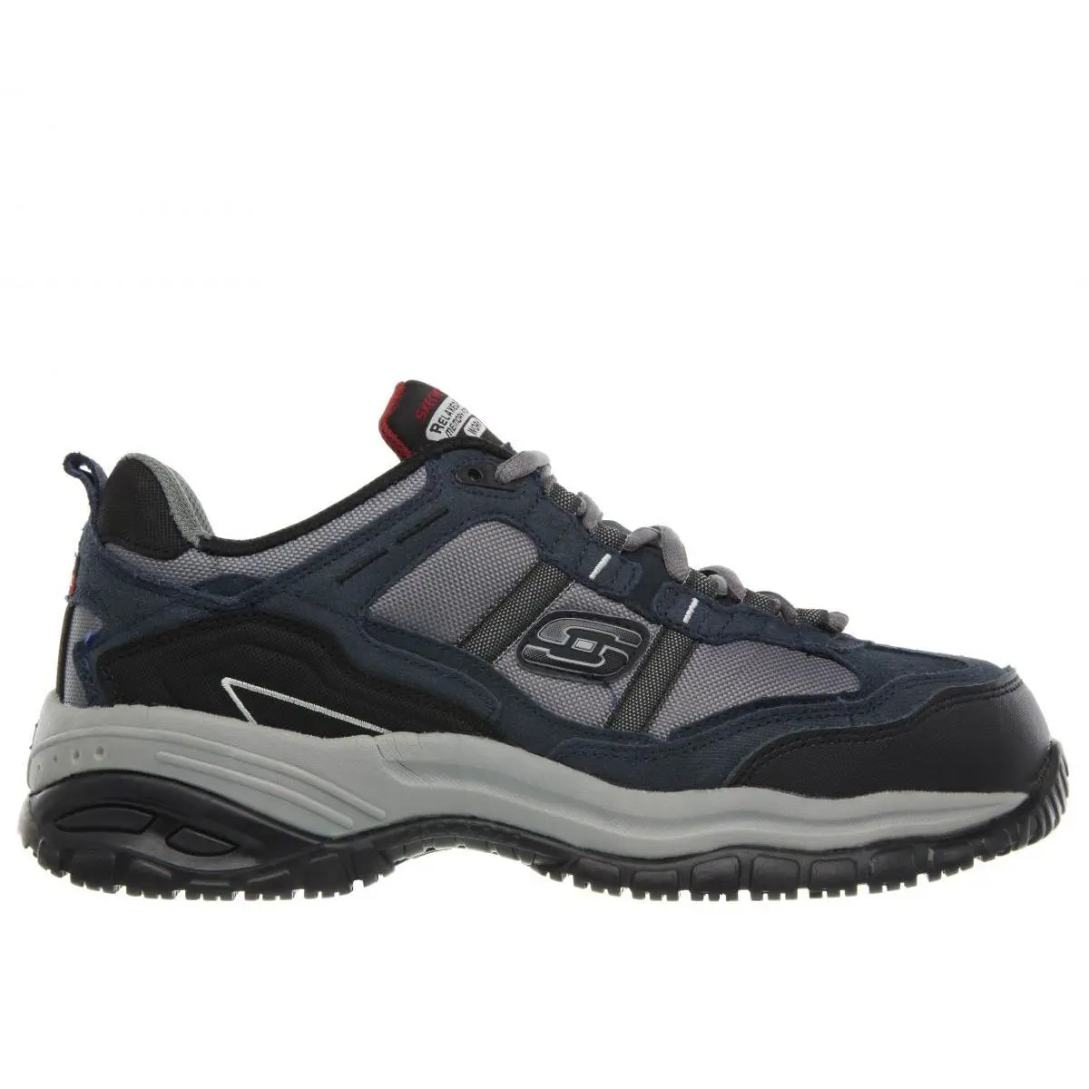 Skechers Work Men`s Relaxed Fit Soft Stride Grinnel Composite Toe Work Shoe - NAVY/GREY