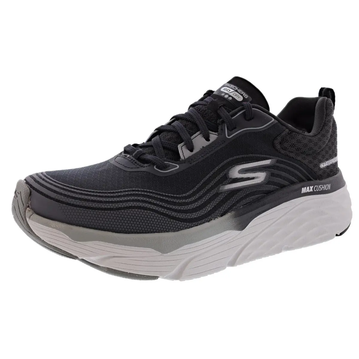 Skechers Women`s Max Cushioning Elite-contoured Path 128265BKGY Running Shoes - BLACK / GREY