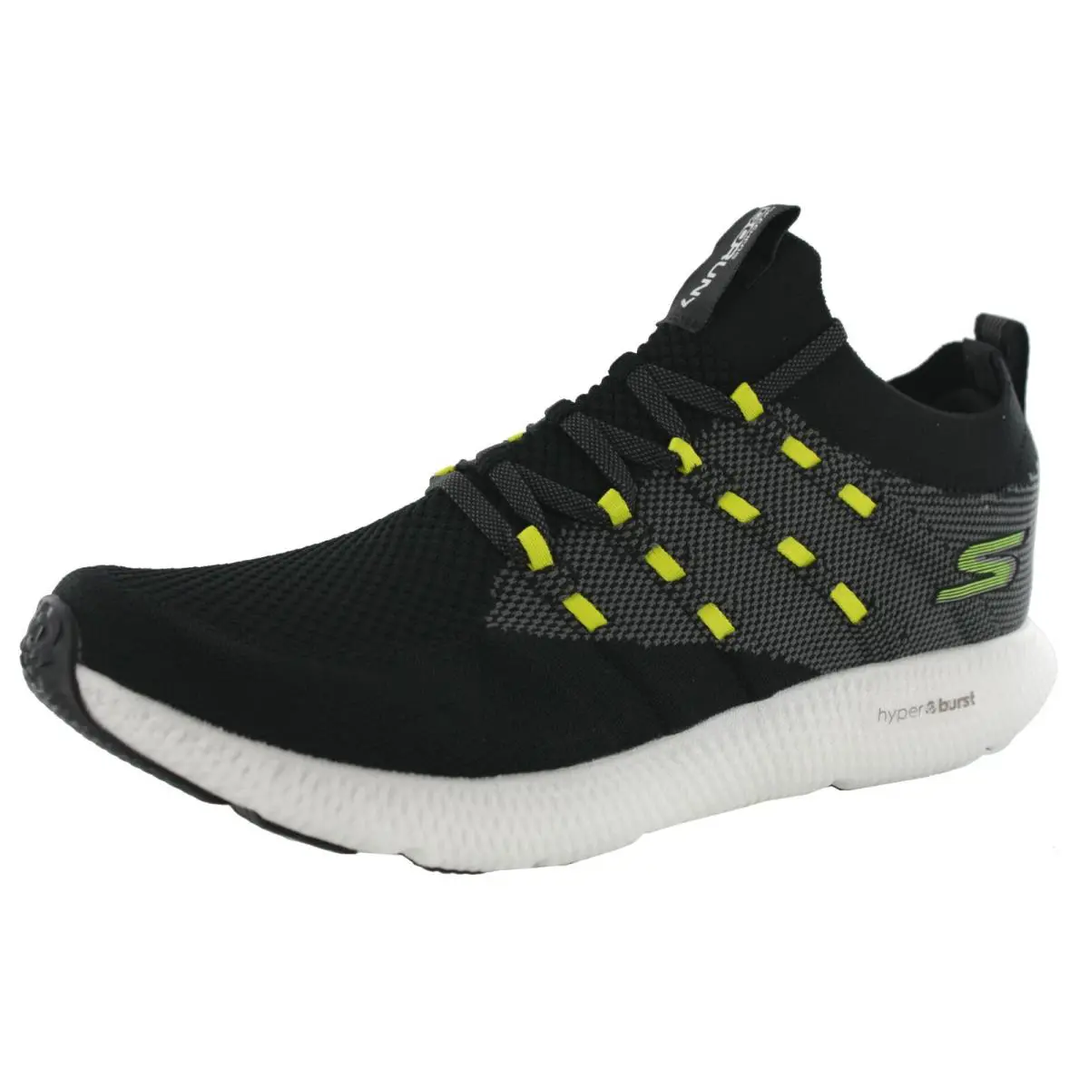 Skechers Men`s GO Run 7 55219BKW Running Shoes - BLACK / WHITE