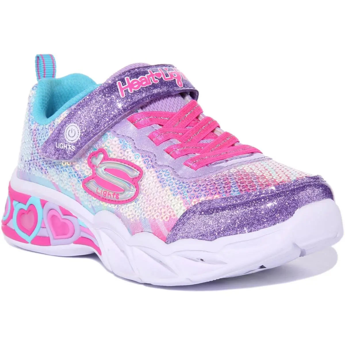 Skechers Lets Shine Sweet Girls Lights Up Sneaker In Purple Size US 1 - 14