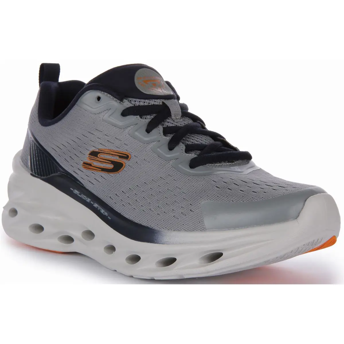 Skechers Glide Step Swift Midsole Geomet Mesh Sneaker Grey Navy Mens US 8 - 13 - GREY NAVY