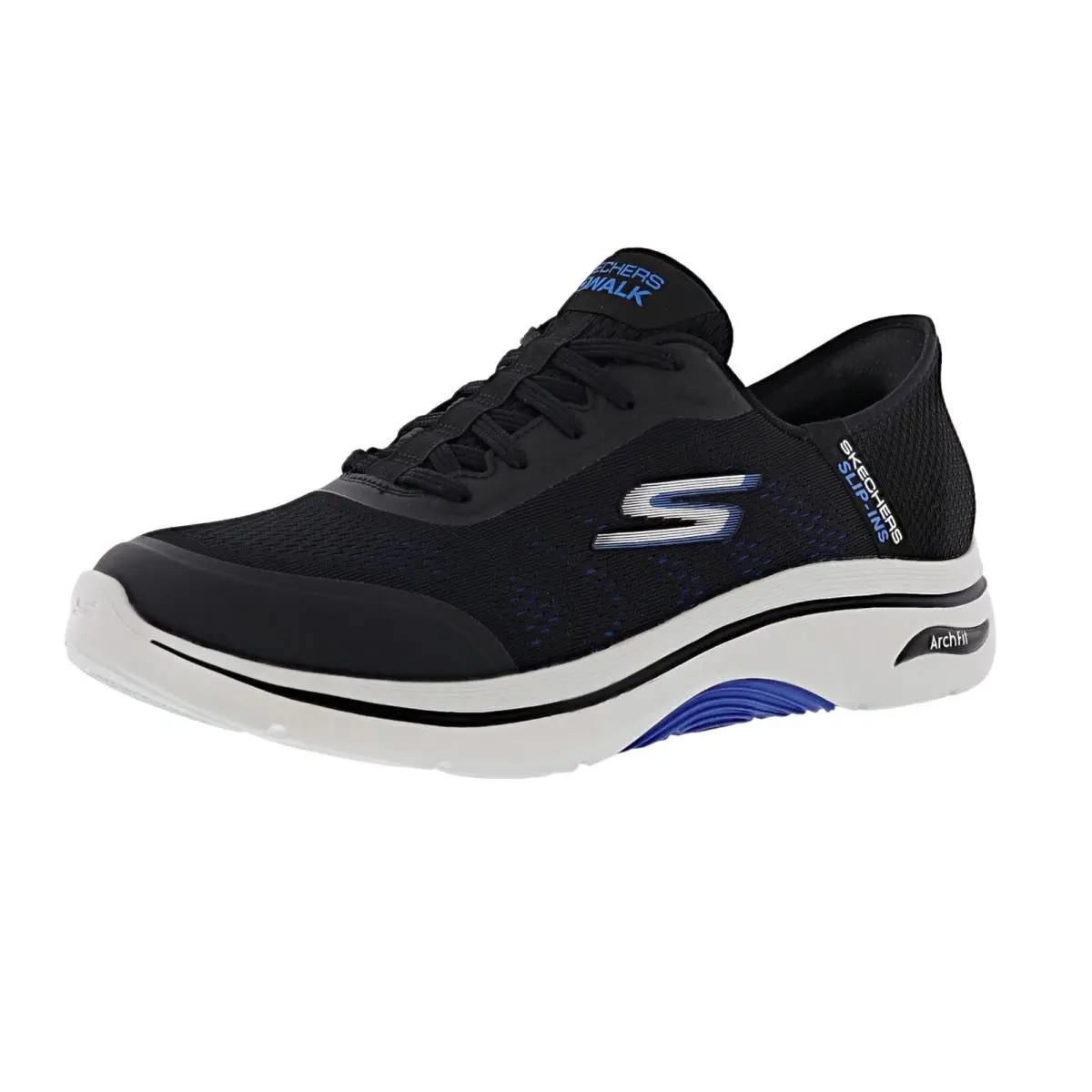 Skechers Men GO Walk Arch Fit 2.0-SIMPLICITY 2.5 216604WW 4E Width Walking Shoes - BLACK / BLUE