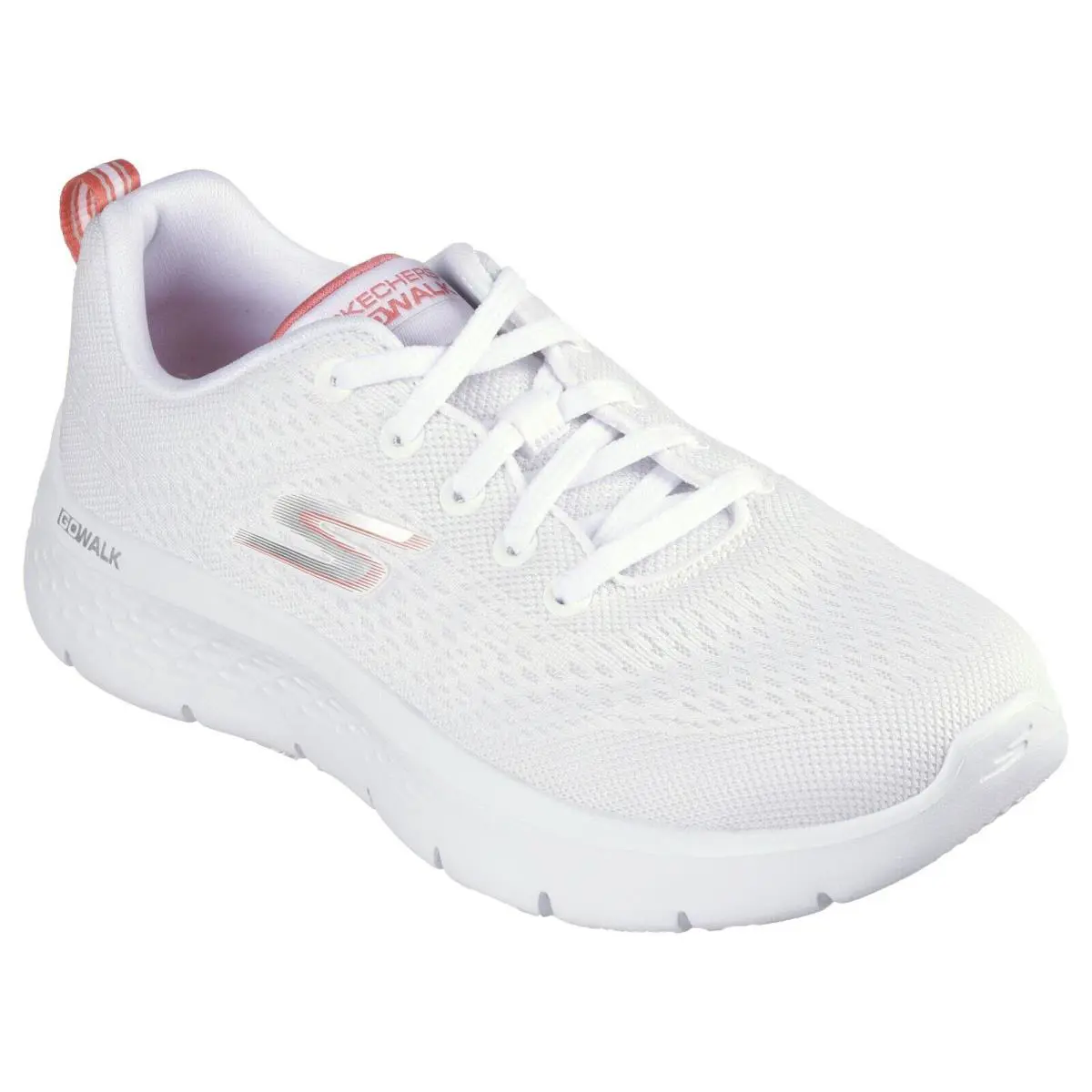 Skechers Women`s GO Walk Flex Kali Sneakers Shoes Style 124830 - White/Hot Coral