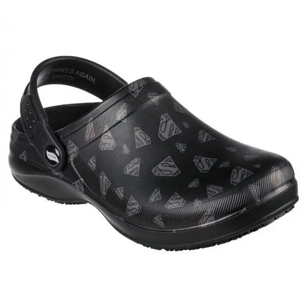 Skechers Women`s 108091 Supergirl Superman Arch Fit Riverbound Work Shoes Clogs