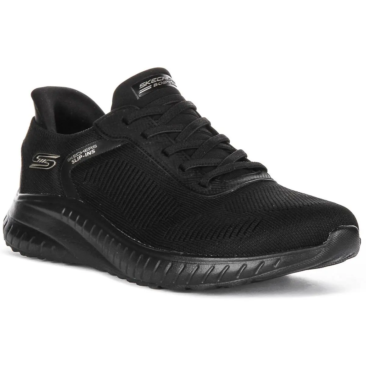 Skechers Bobs Sport Squad Knit Heel Pillow Womeans Sneakers Black US 6 - 11 - BLACK BLACK