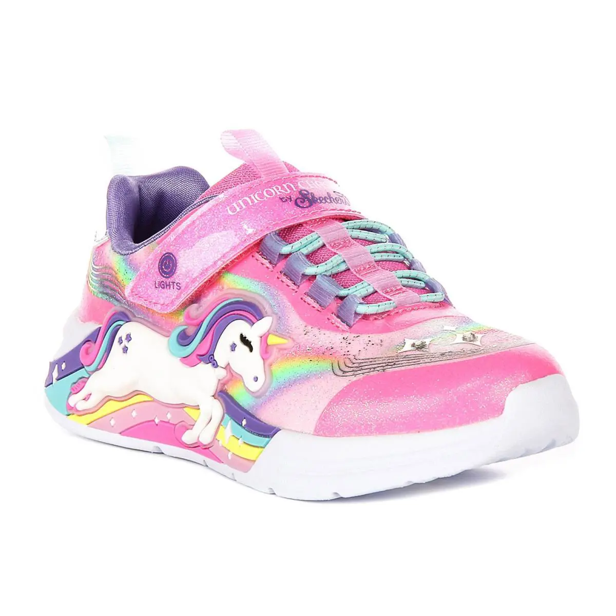 Skechers Unicorn Sporty Light Sneakers Kids Girls Shoes In Pink Multi US 1 - 14 - Pinkmulti