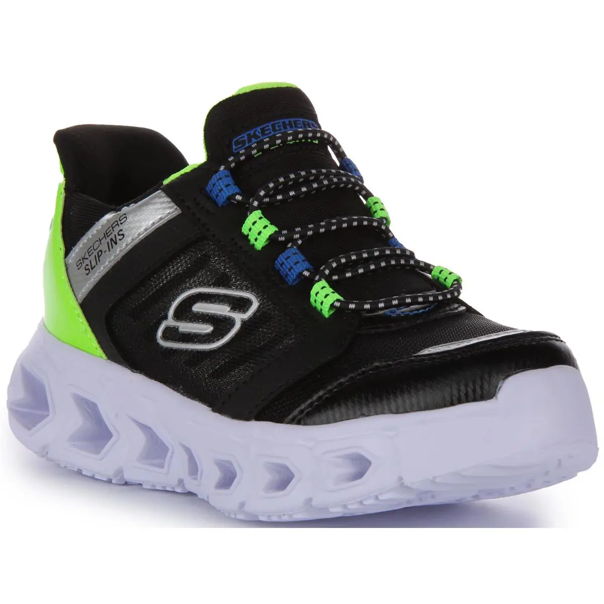Skechers Hypno Flash 2.0 Odelux Sneaker Black Green Kids US 1 - 14 - BLACK GREEN