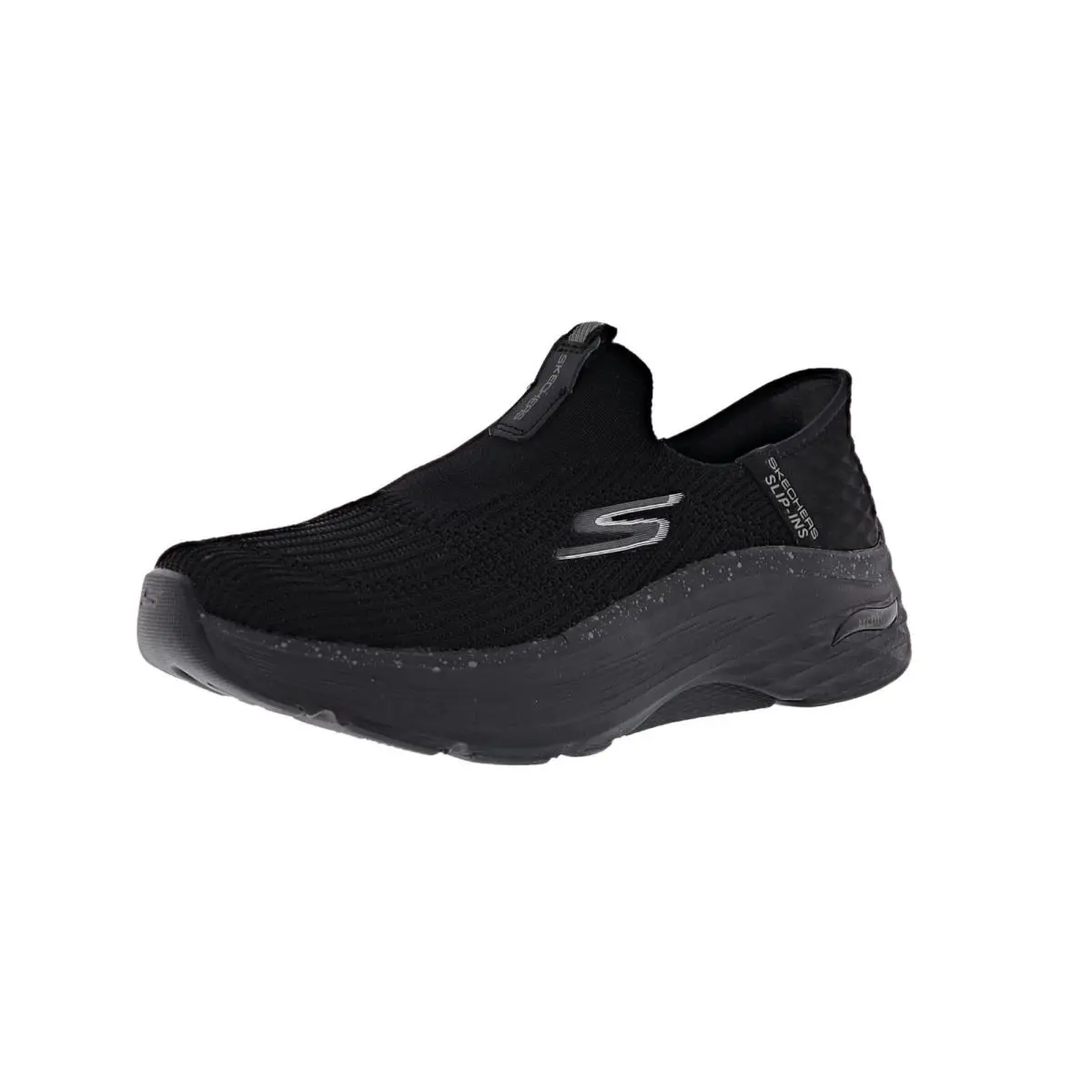 Skechers Women`s Max Cushioning Arch Fit- Fluidity 128924/BBK Walking Shoes - BLACK / BLACK