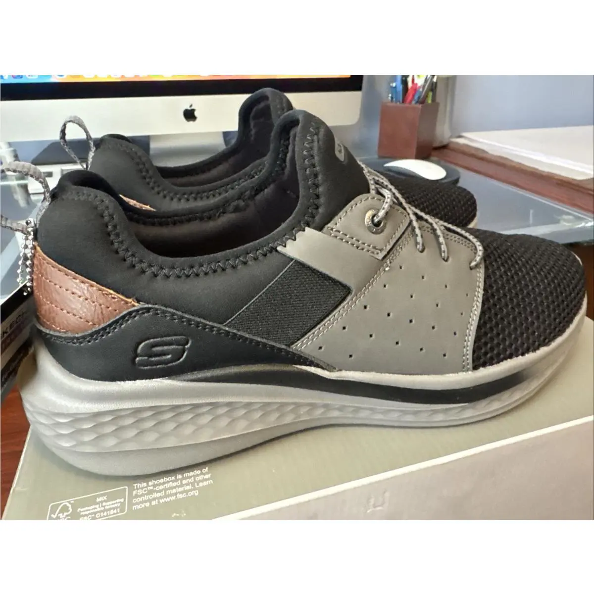 Skechers shoes - Skechers Slade-Raymar - 210809-BKGY - Black Grey Mesh 20