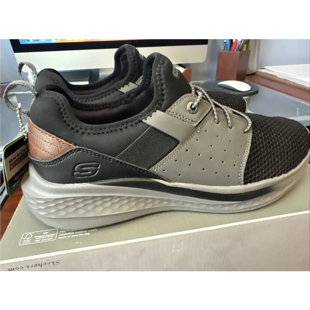 Skechers shoes - Skechers Slade-Raymar - 210809-BKGY - Black Grey Mesh 35