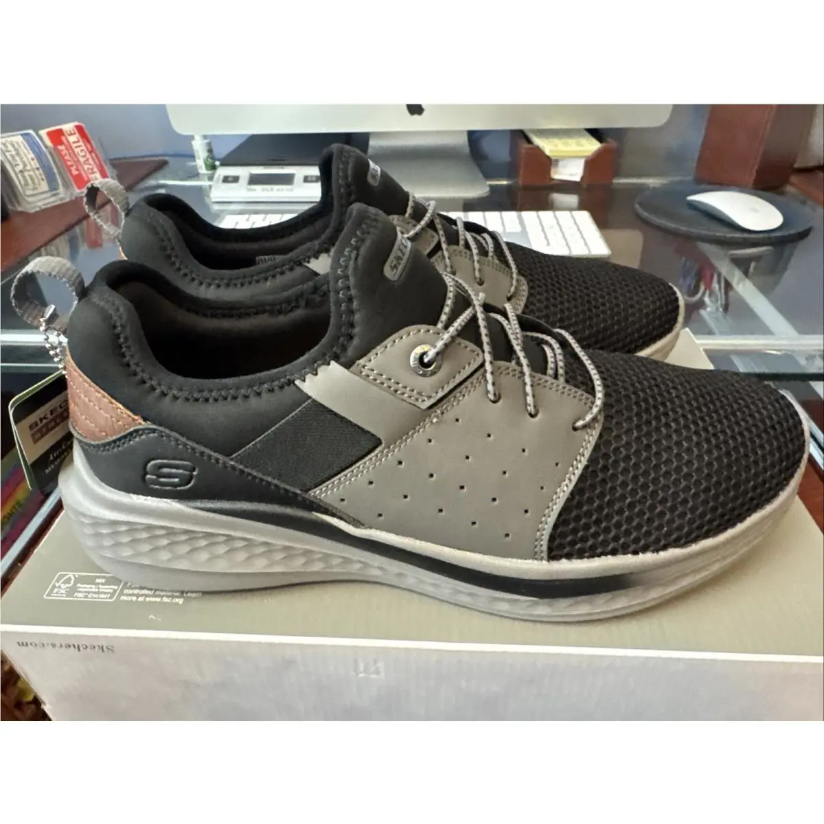 Skechers shoes - Skechers Slade-Raymar - 210809-BKGY - Black Grey Mesh 17