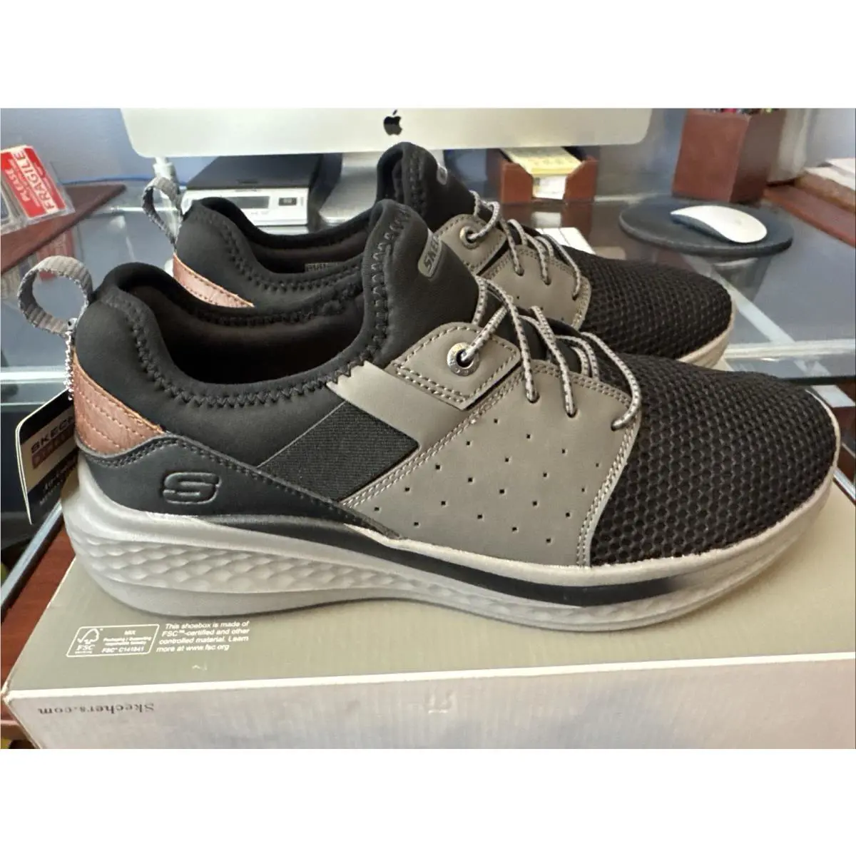 Skechers shoes - Skechers Slade-Raymar - 210809-BKGY - Black Grey Mesh 4