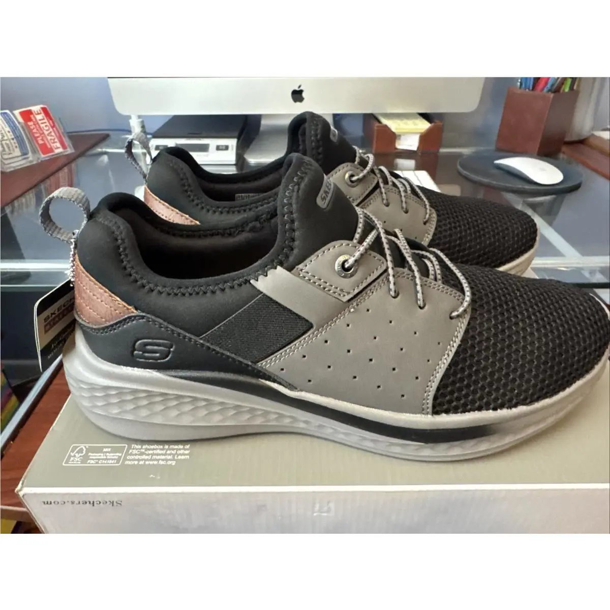 Skechers shoes - Skechers Slade-Raymar - 210809-BKGY - Black Grey Mesh 19