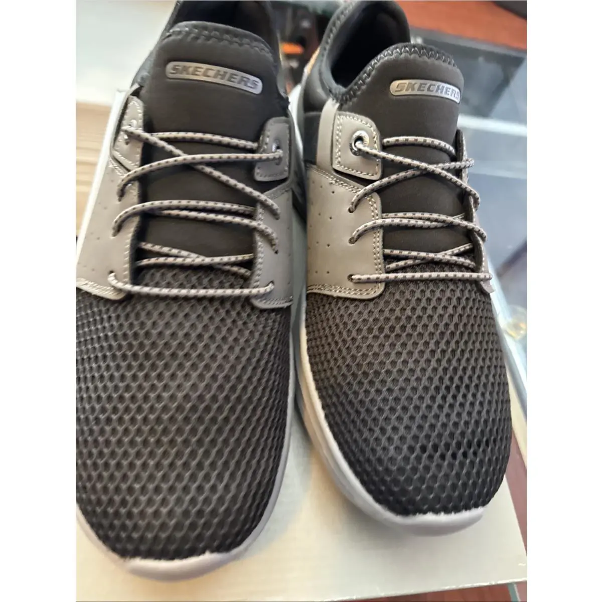 Skechers shoes - Skechers Slade-Raymar - 210809-BKGY - Black Grey Mesh 24