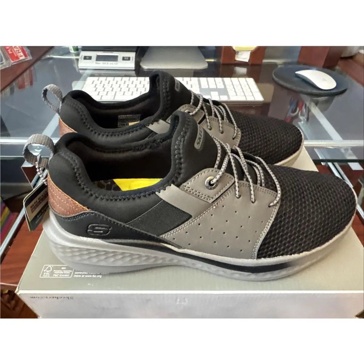 Skechers shoes - Skechers Slade-Raymar - 210809-BKGY - Black Grey Mesh 29